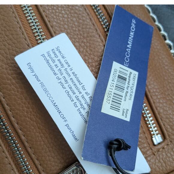 NWT Rebecca Minkoff Mini 5 Zip $195 Crossbody Bag in Almond Bloomingdale's - Picture 10 of 10